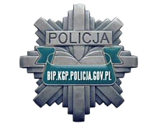 Gwiazda policyjna zawierająca napis w postaci adresu strony BIP KGP